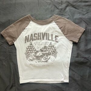 Hollister Kids Nashville Graphic Tee - White and Brown